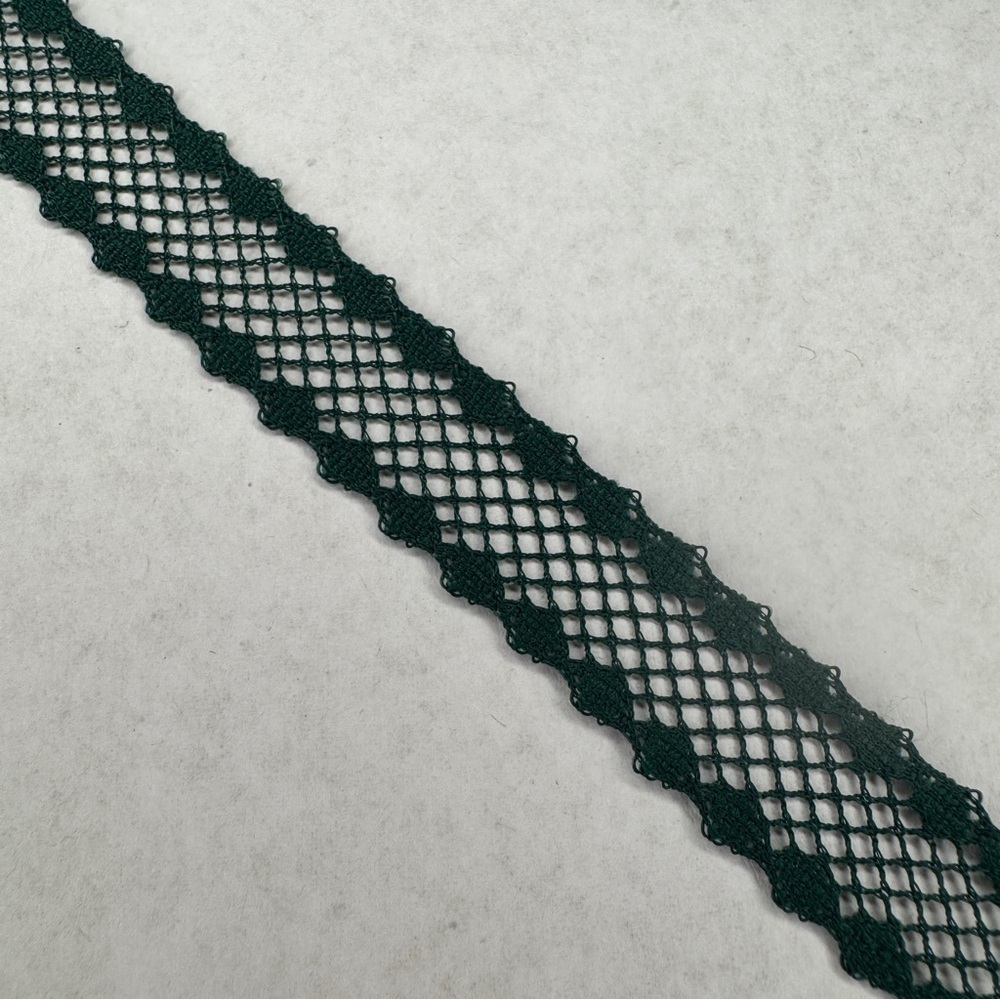 10 yards Elegant Dark Green Lace Trim 1/2” wide larger quantities available #6
